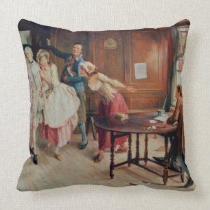 Marriage in Fleet Street, 1898 (oil on canvas) Cushion