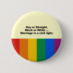 Marriage is a civil right 6 cm round badge