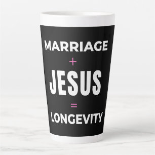 Marriage + Jesus = Longevity Latte Mug