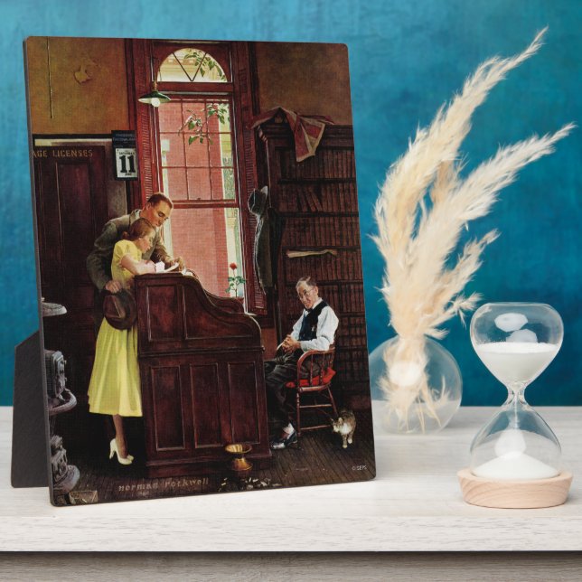 Marriage License by Norman Rockwell Plaque (Side)