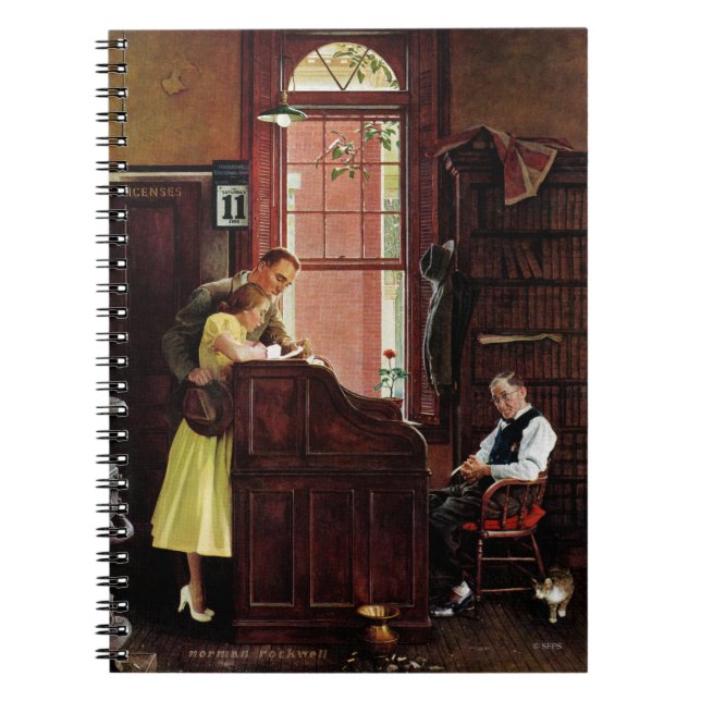 Marriage License by Norman Rockwell Spiral Notebook (Front)