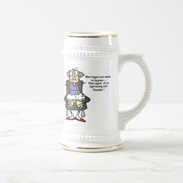 Marriage, Lightning, Thunder Humour Beer Stein (Right)