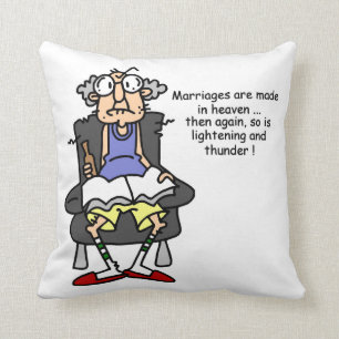 Marriage, Lightning, Thunder Humour Cushion