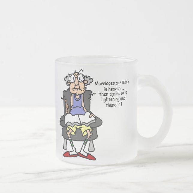 Marriage, Lightning, Thunder Humour Frosted Glass Coffee Mug (Right)