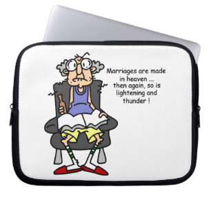 Marriage, Lightning, Thunder Humour Laptop Sleeve
