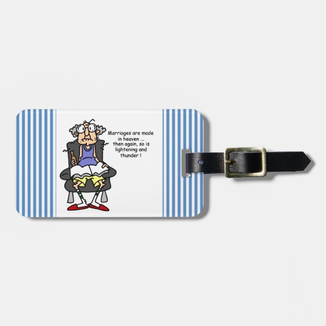 Marriage, Lightning, Thunder Humour Luggage Tag (Front Horizontal)