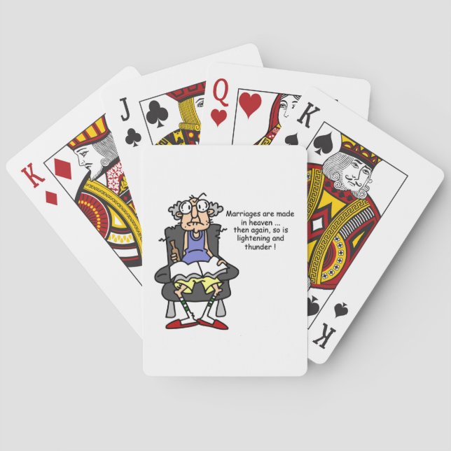 Marriage, Lightning, Thunder Humour Playing Cards (Back)
