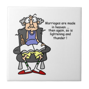 Marriage, Lightning, Thunder Humour Tile
