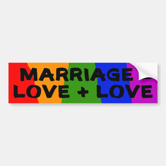 Marriage = Love + Love Sticker (Front)