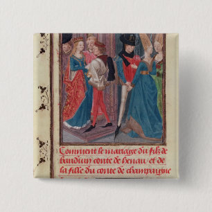 Marriage of Baldwin VI and Marie 15 Cm Square Badge