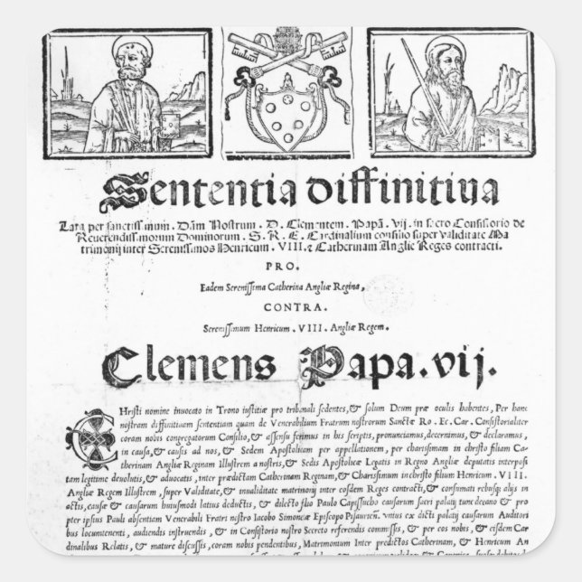 Marriage of Henry VIII and Catherine of Aragon Square Sticker (Front)