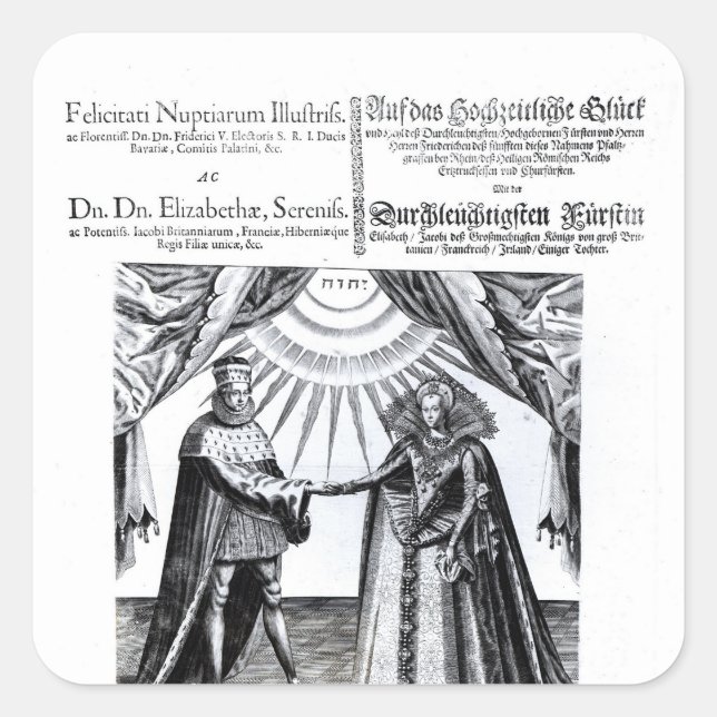 Marriage of Princess Elizabeth Square Sticker (Front)