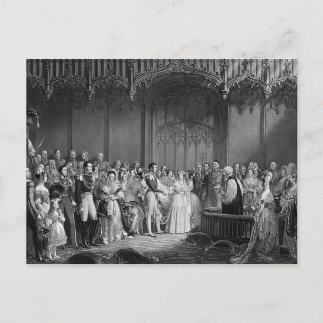 Marriage of Queen Victoria  and Prince Albert Postcard (Front)