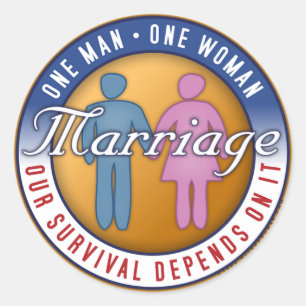 Marriage "One Man... One Woman" Sticker