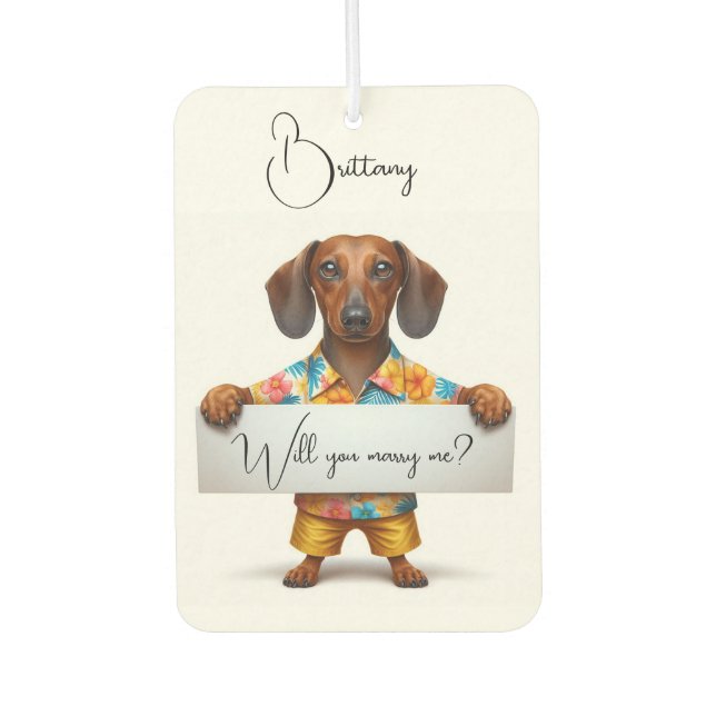 Marriage Proposal Car Air Freshener (Front)