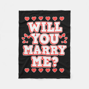 Marriage Proposal Design For Valentines Day - Will Fleece Blanket