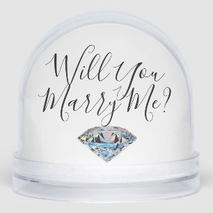 Marriage Proposal marry me name date Snowglobe