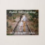 Marriage Proposal Marry Me Unique Script & Photo Jigsaw Puzzle<br><div class="desc">Make your marriage proposal romantic and memorable with a unique "Will You Marry Me" custom photo jigsaw puzzle. Picture and all wording are simple to personalise. (IMAGE PLACEMENT TIP: An easy way to centre a photo exactly how you want is to crop it before uploading to the Zazzle website.) Design...</div>