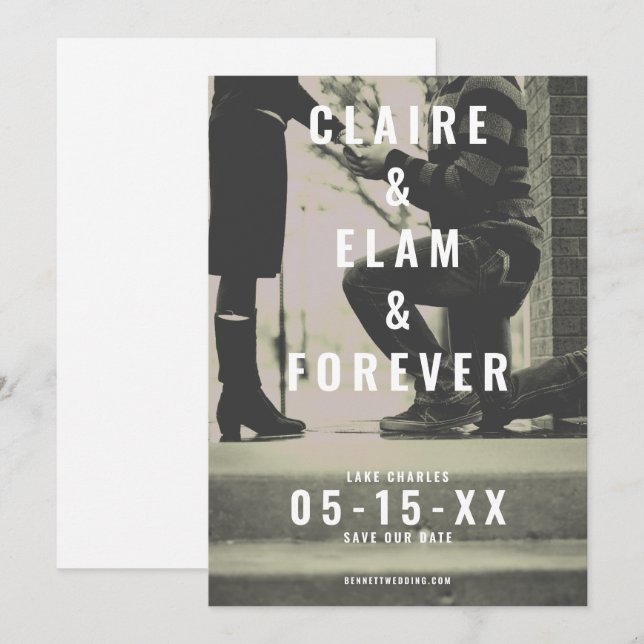 Marriage Proposal Save the Date Card (Front/Back)