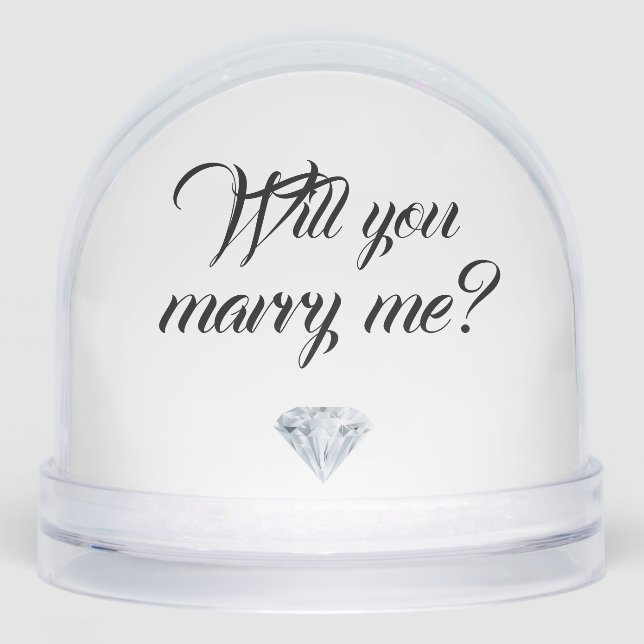 Marriage Proposal snow globe (Front)
