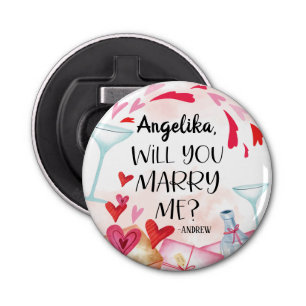 Marriage Proposal Will You Marry Me? Custom Name Bottle Opener
