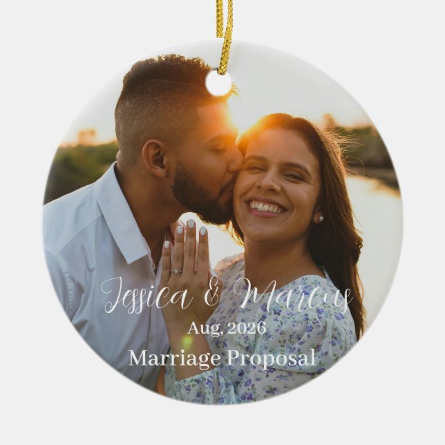 Marriage Proposal Year Event  Ceramic Tree Decoration (Front)