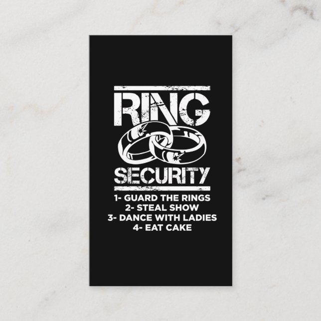 Marriage Ring Security Kid Wedding Ring Bearer Business Card (Front)