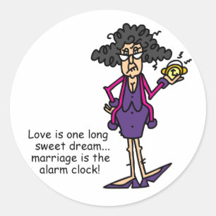 Marriage Rude Awakening Classic Round Sticker