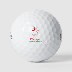Marriage: The Longest Sleepover   Red Hand Drawn  Golf Balls