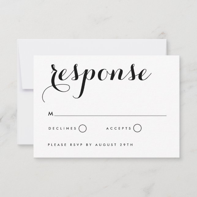 Marriage Typography Wedding Invitation RSVP Card (Front)