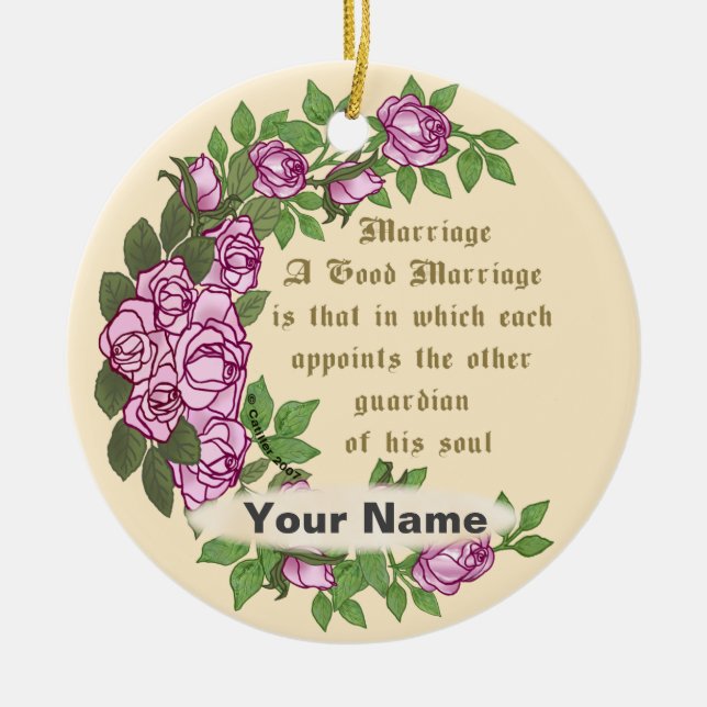 Marriage Verse custom wedding ornament (Front)
