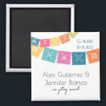 Marriage - Wedding Papel Picado Save The Date Magnet<br><div class="desc">.: This modern,  minimalist,  colorful design features colorful Mexican wedding flags.
.: Coordinating items are available in my store - both stationary,  decor and other celebration supplies
.: A colorful,  loving way to celebrate your union</div>