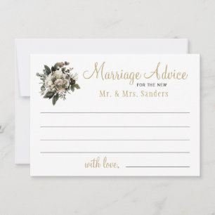Marriage word of advice winter floral wedding card