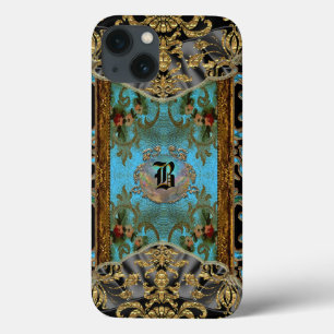 Marrie Victorian Pattern V Monogram iPhone 13 Case