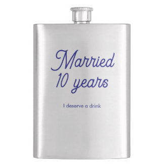 Married 10 Years Classic Flask