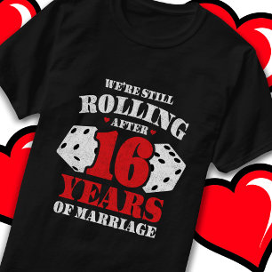 Married 16 Years Funny 16th Wedding Anniversary T-Shirt
