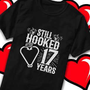 Married 17 Years Fishing Funny 17th Anniversary T-Shirt