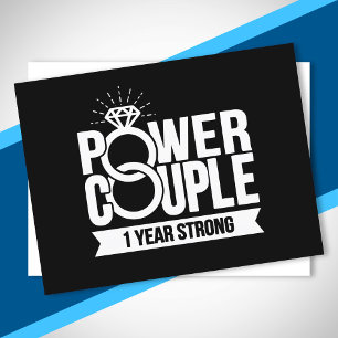 Married 1 Year Strong Couples 1st Anniversary Postcard