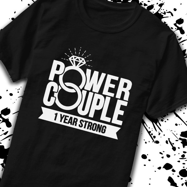 Married 1 Year Strong Couples 1st Anniversary T-Shirt (Creator Uploaded)
