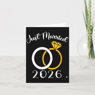 Married 2026 Wedding Rings Matching Couple Card