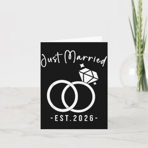 Married 2026 Wedding Rings Matching Couple Card