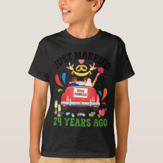 Married 24 years ago funny 24th anniversary couple T-Shirt