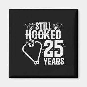 Married 25 Years - Fishing Couple - 25th Wedding A Magnet