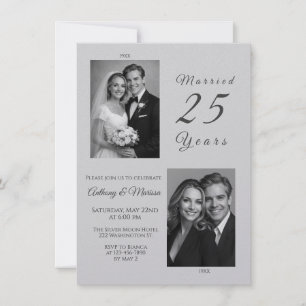Married 25 Years Silver Wedding Anniversary Invitation