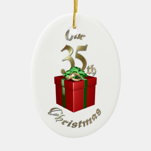 Married 35th Christmas Ornament (Front)