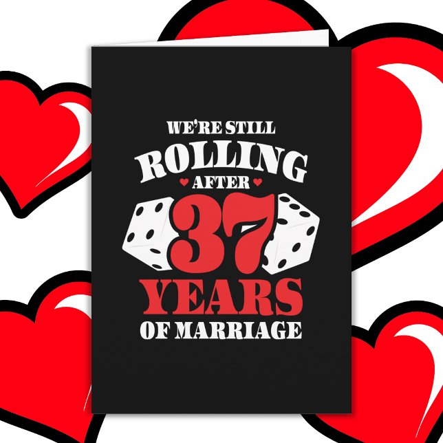 Married 37 Years Rolling Funny 37th Anniversary Card (Creator Uploaded)
