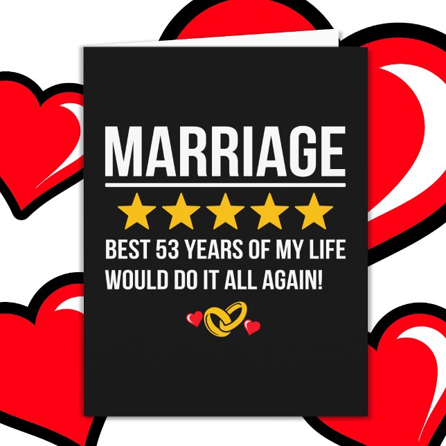 Married 53 Years Cute 53rd Wedding Anniversary Card (Creator Uploaded)