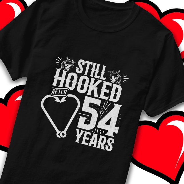 Married 54 Years Fishing Funny 54th Anniversary T-Shirt (Creator Uploaded)