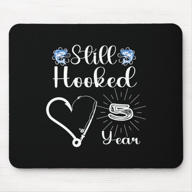 Married 5 Years - Fishing Couple - 5th Wedding Ann Mouse Pad (Front)
