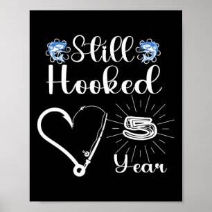 Married 5 Years - Fishing Couple - 5th Wedding Ann Poster